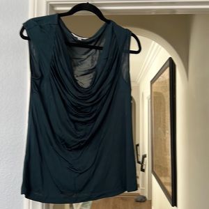 Forrest green sleeveless shirt from LK Bennett